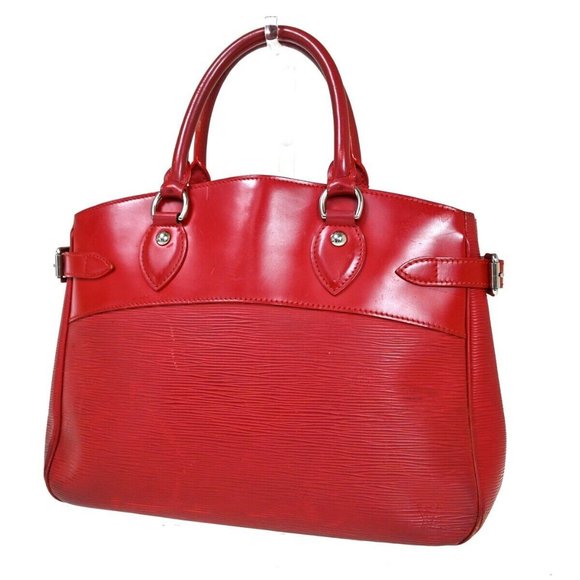 LOUIS VUITTON LV Logo Passy PM Hand Bag Epi Leather Rouge France - Picture 1 of 16